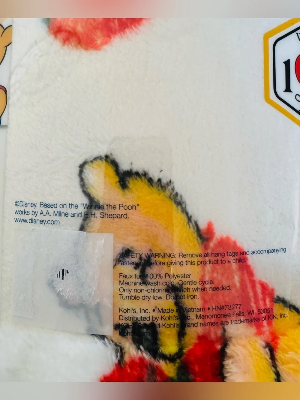The Big One Winnie the Pooh Throw Blanket 60x72 Soft Plush Pooh Tigger Spring